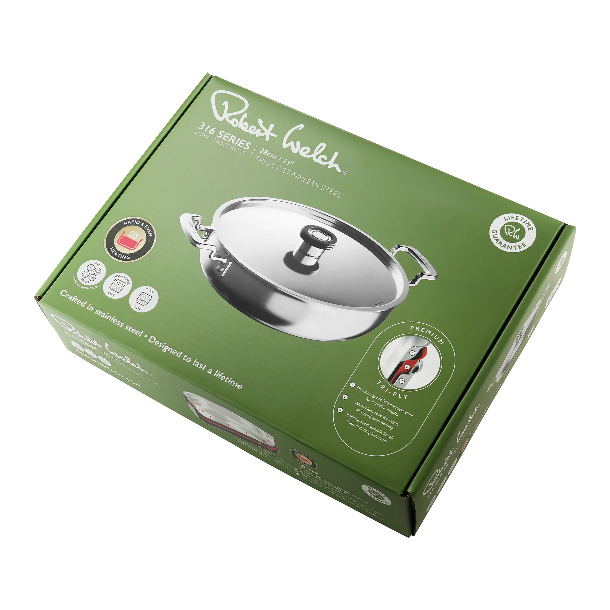 316 Series Cookware Low Casserole 28cm - Image 3