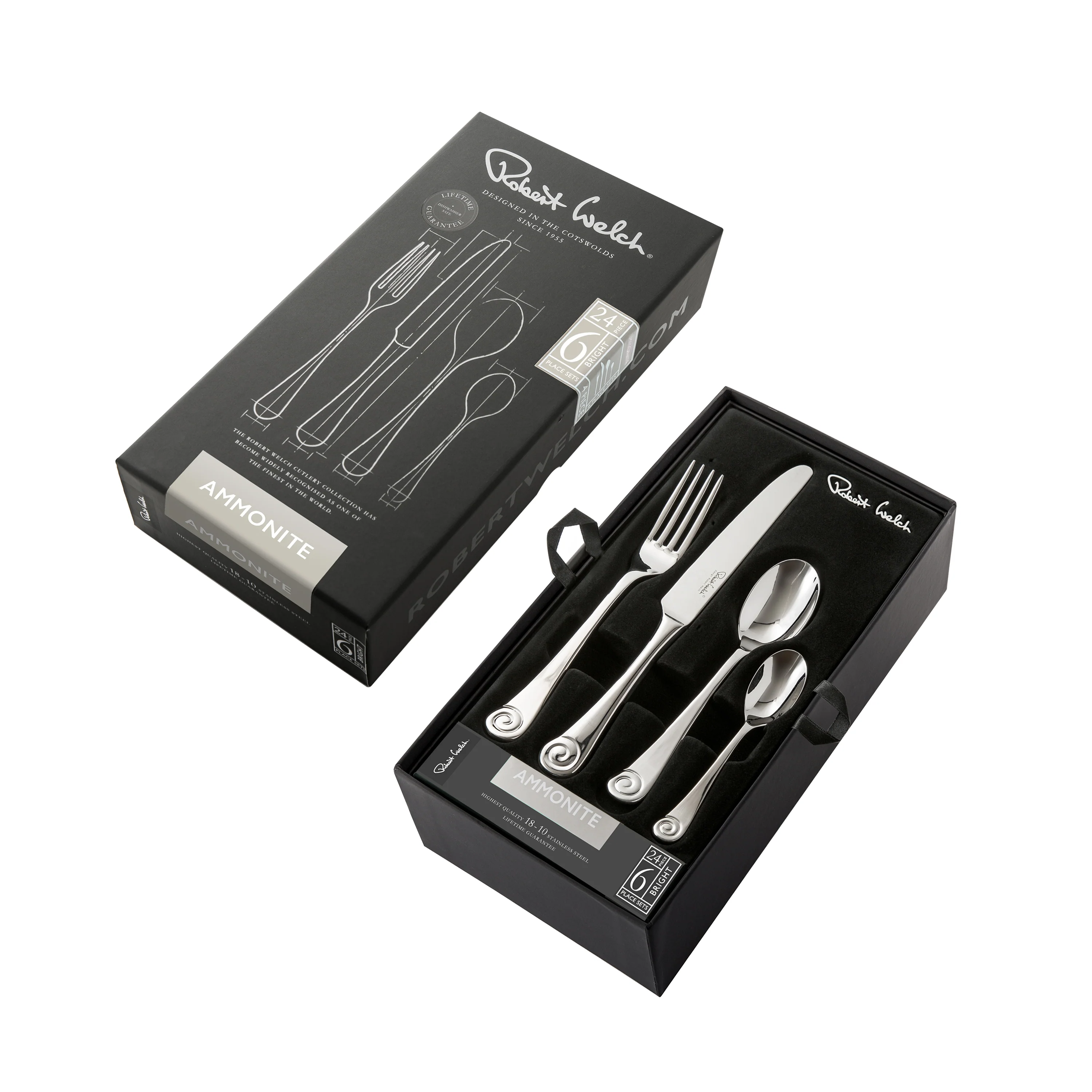 Ammonite Bright Cutlery Set, 24 Piece for 6 People - Image 3
