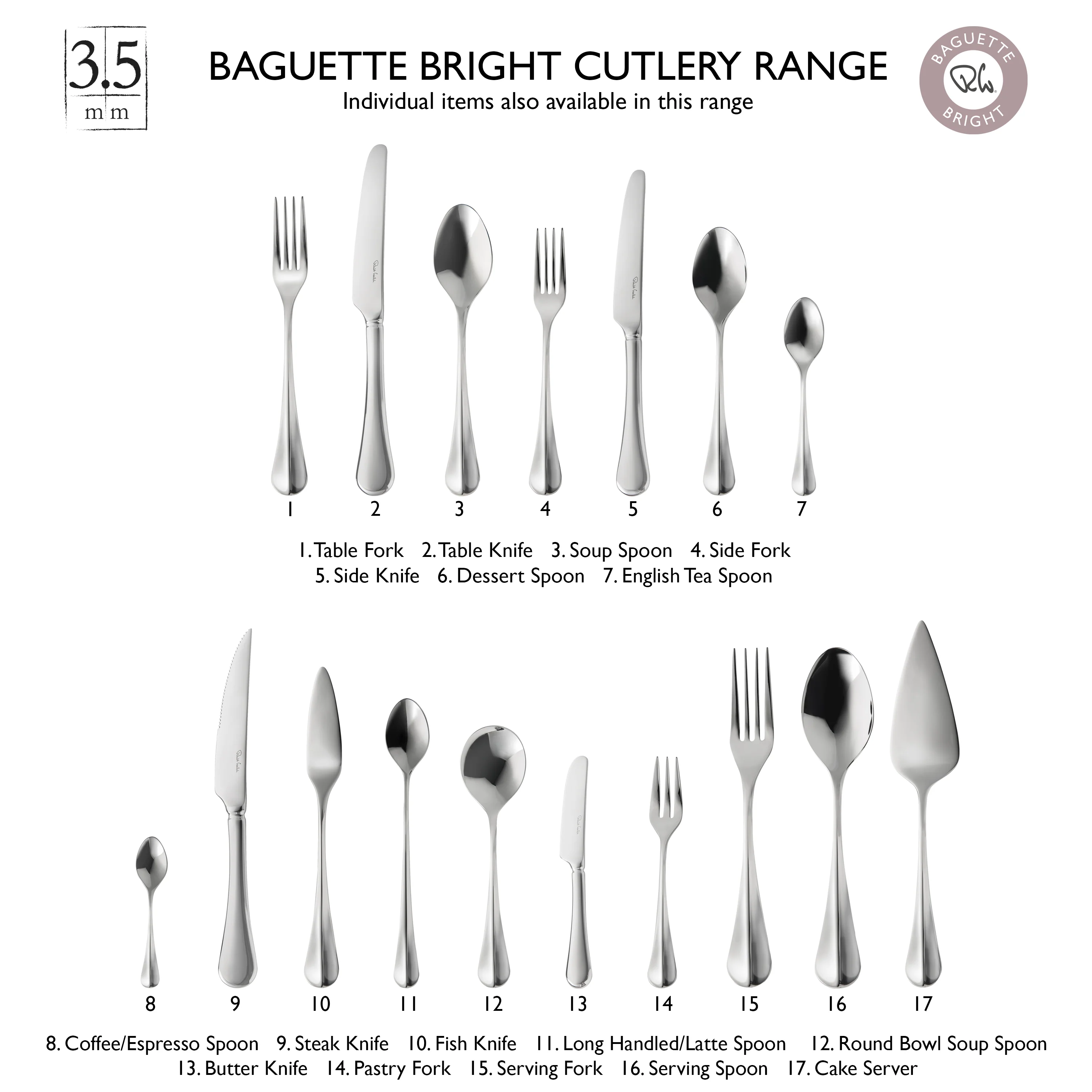 Baguette Bright Steak Knife, Set of 4 - Image 4