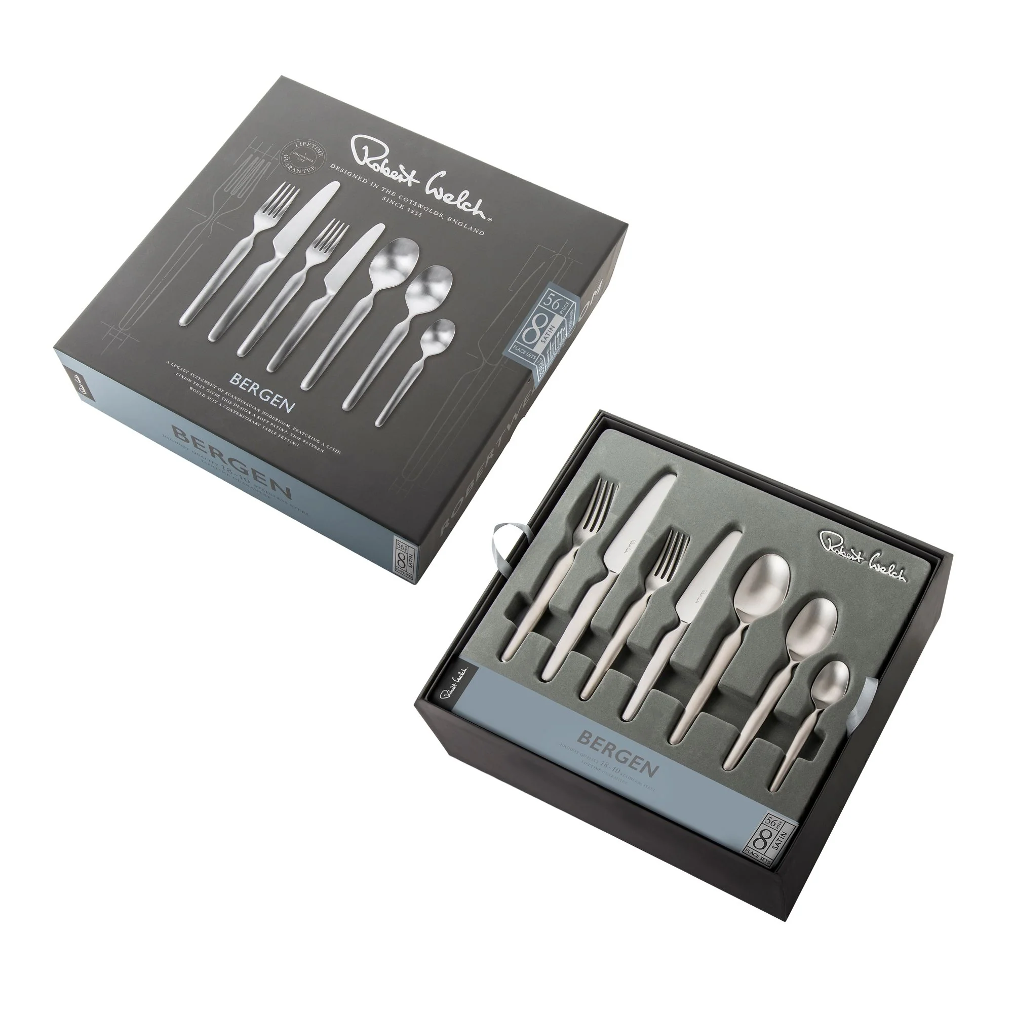 Bergen Satin Cutlery Set, 56 Piece for 8 People - Image 3