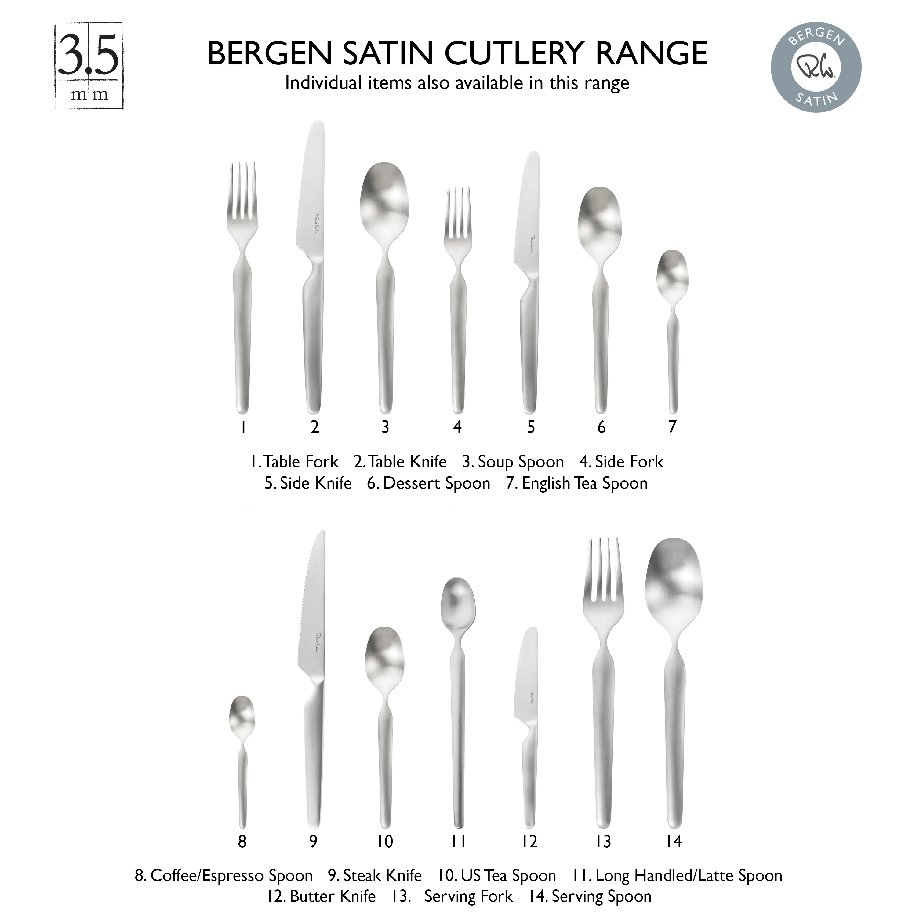 Bergen Satin Serving Fork - Image 5
