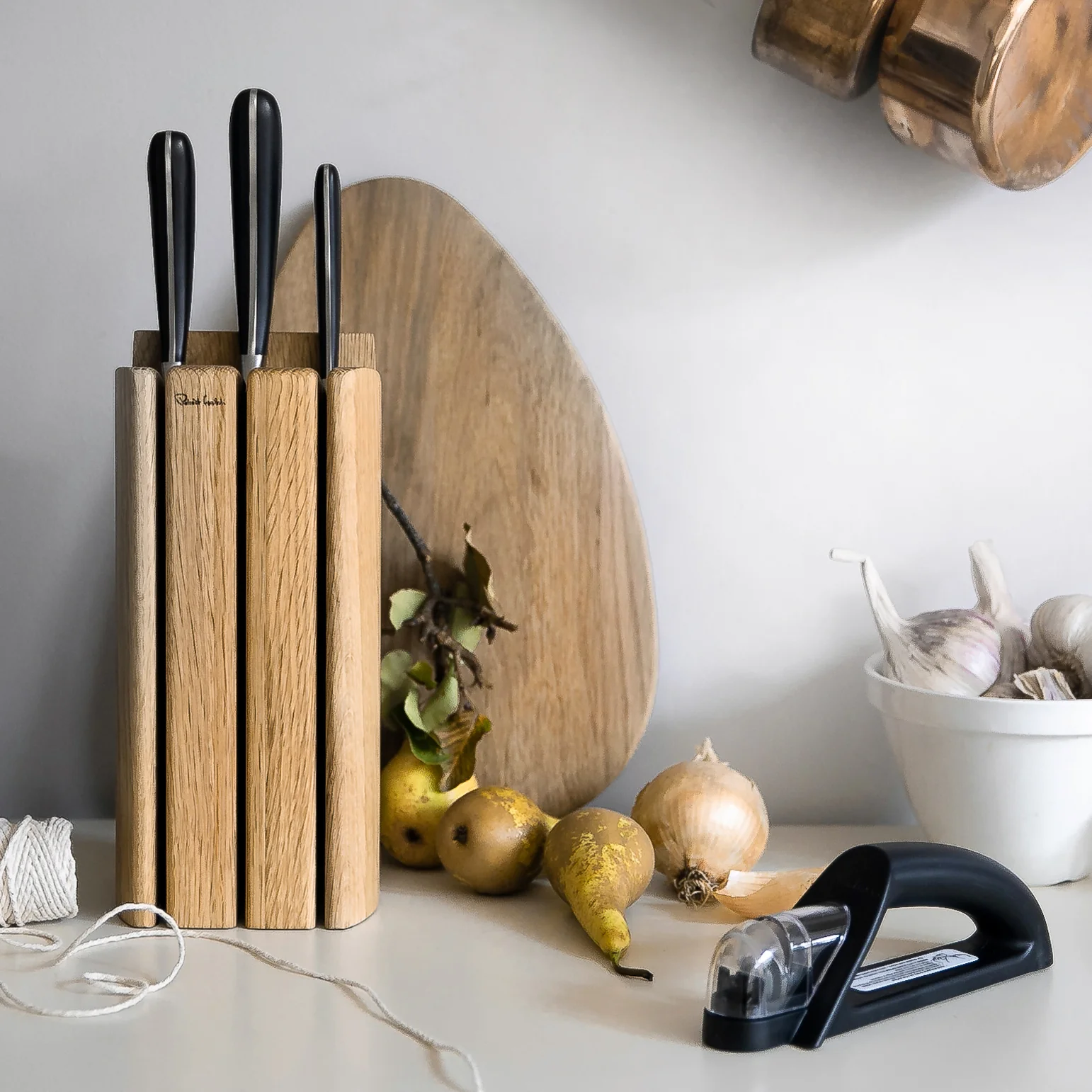 Book Oak Knife Block (3 Slots) - Image 2