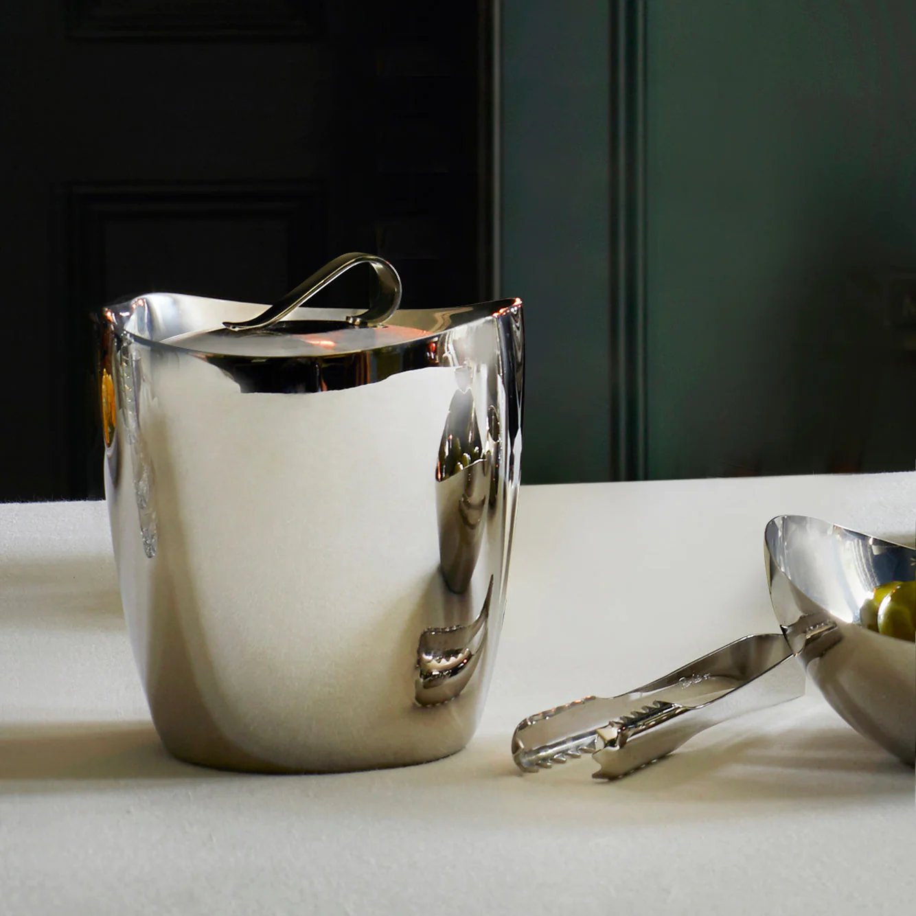 Drift Double Walled Ice Bucket with Bar Tongs - Image 2