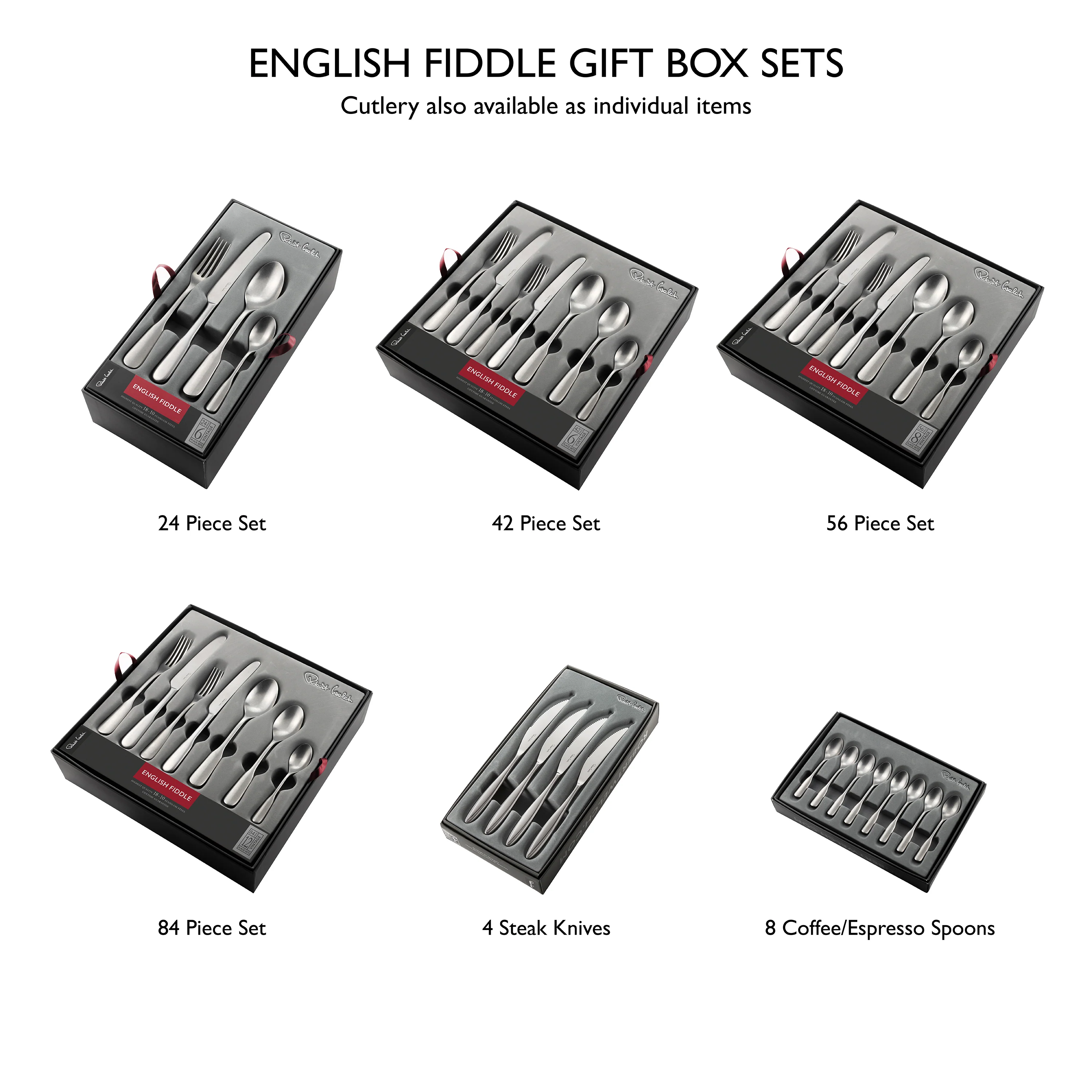English Fiddle Vintage Cutlery Set, 42 Piece for 6 People - Image 6