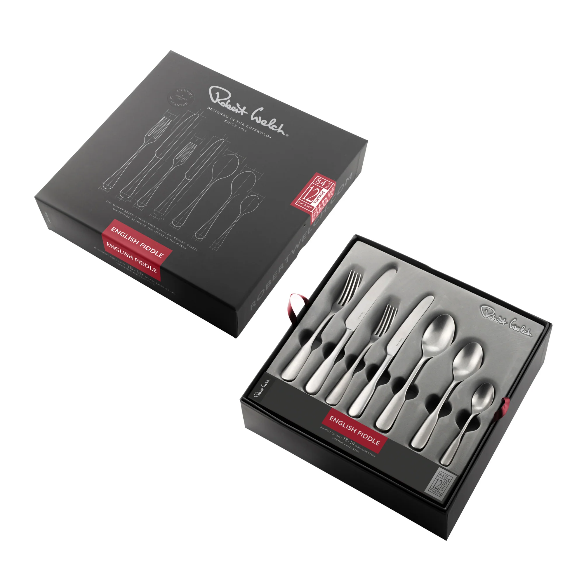 English Fiddle Vintage Cutlery Set, 84 Piece for 12 People - Image 3