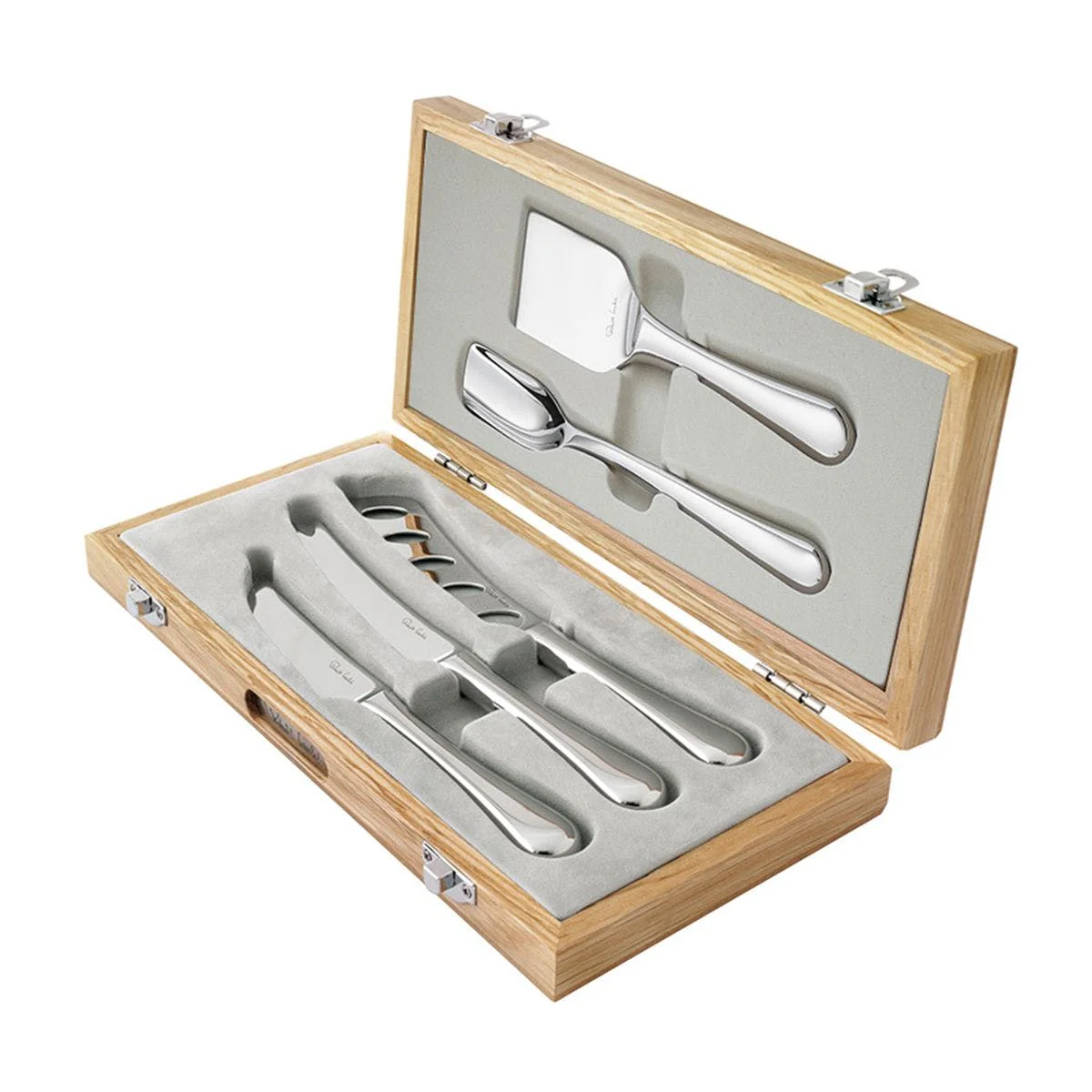 Radford Bright Gourmet Cheese Set with Oak Pebble Chopping Board 32cm, 5 Piece Set - Image 3