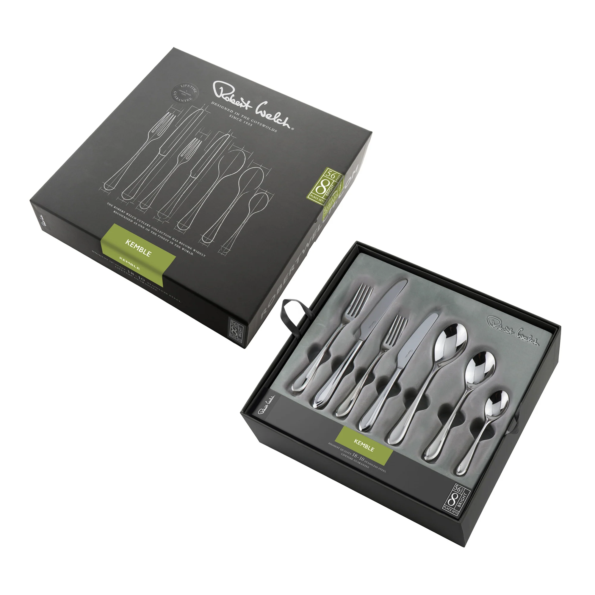 Kemble Bright Cutlery Set, 56 Piece for 8 People - Image 3