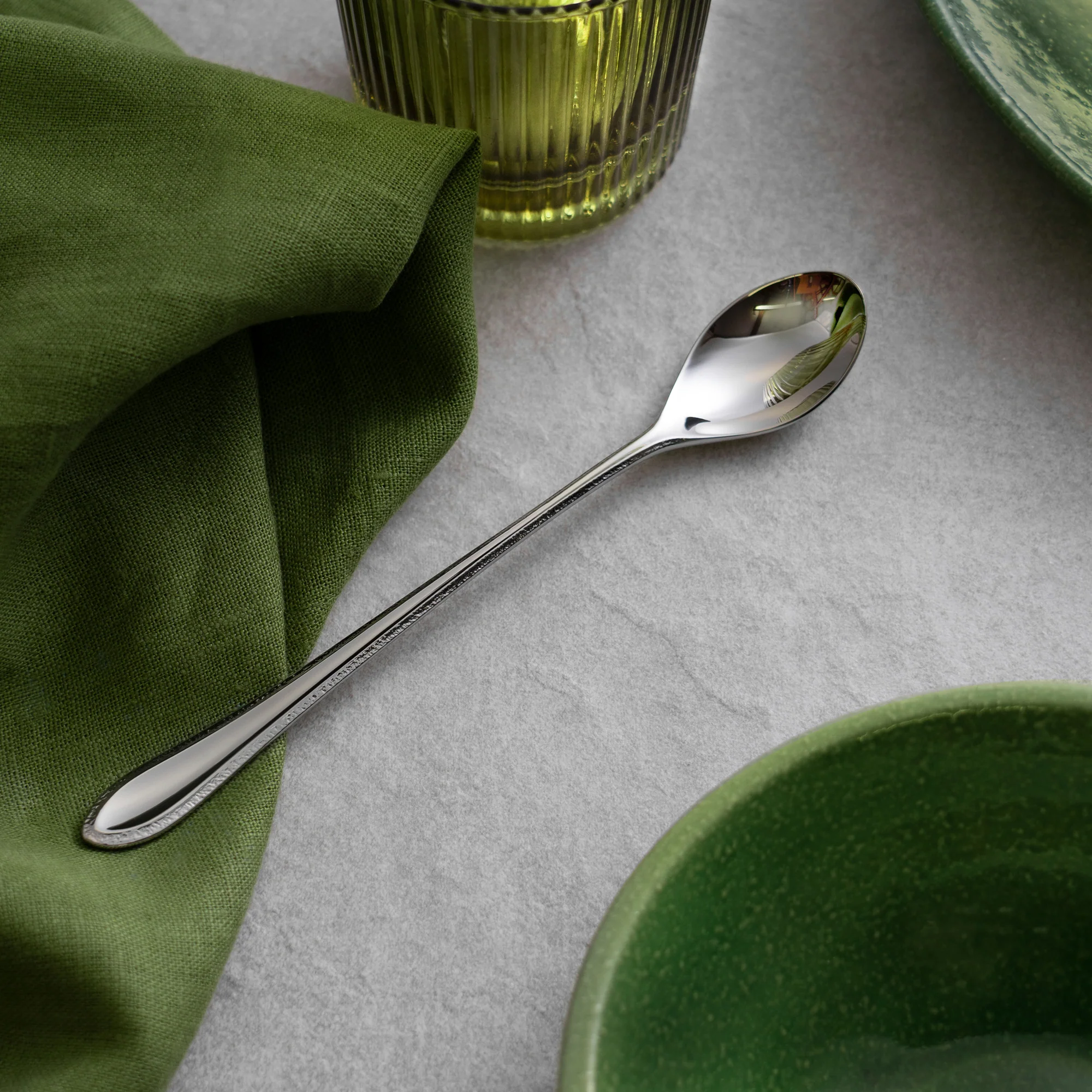 Kemble Texture Bright Long Handled Spoon - Image 2