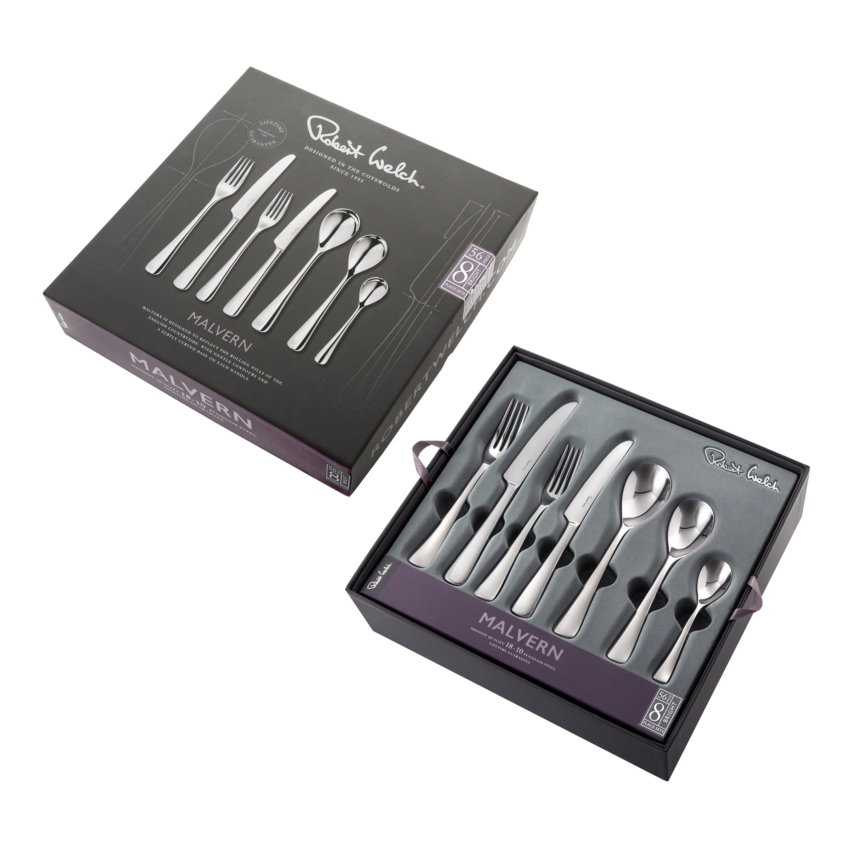 Malvern Bright Cutlery Set, 56 Piece for 8 People - Image 3