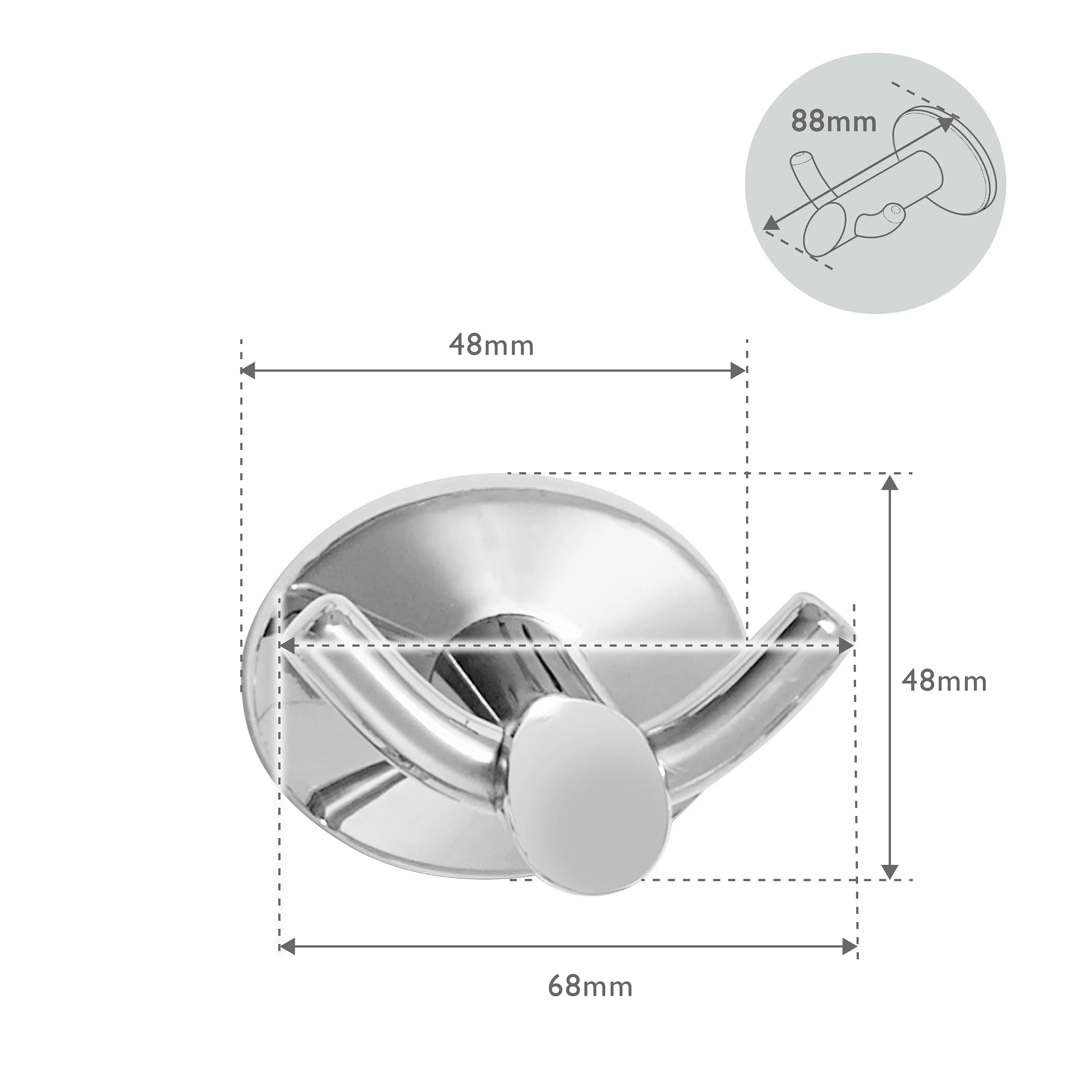 Oblique Double Robe Hook - Image 3