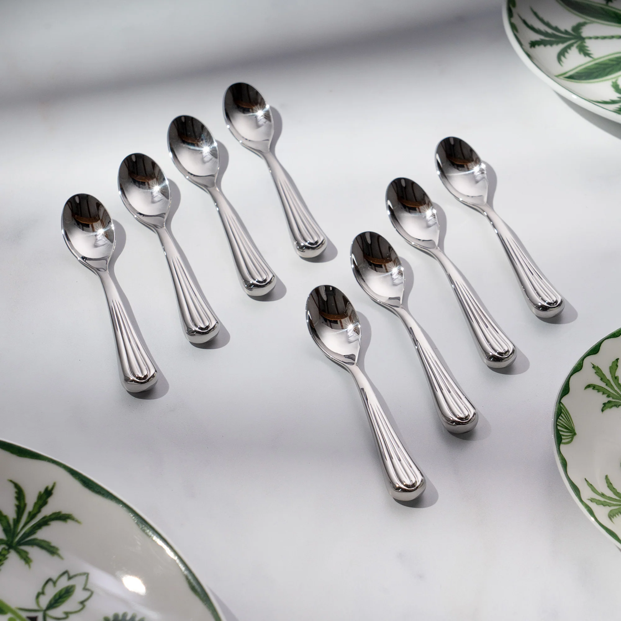 Palm Air Bright Coffee / Espresso Spoon, Set of 8 - Image 2
