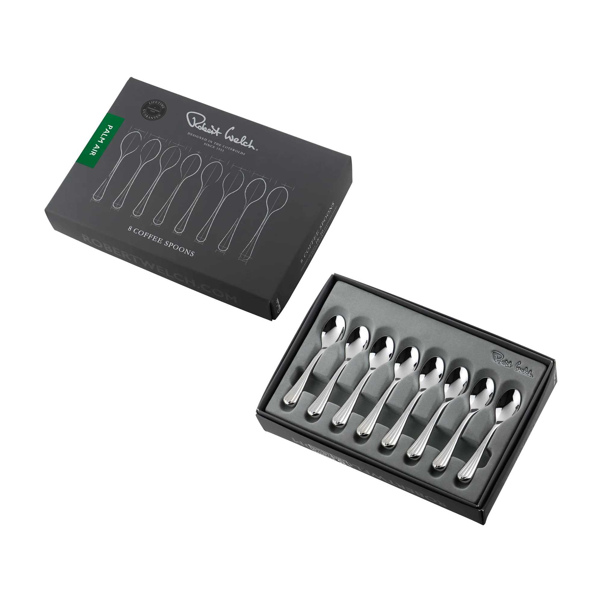 Palm Air Bright Coffee / Espresso Spoon, Set of 8 - Image 3