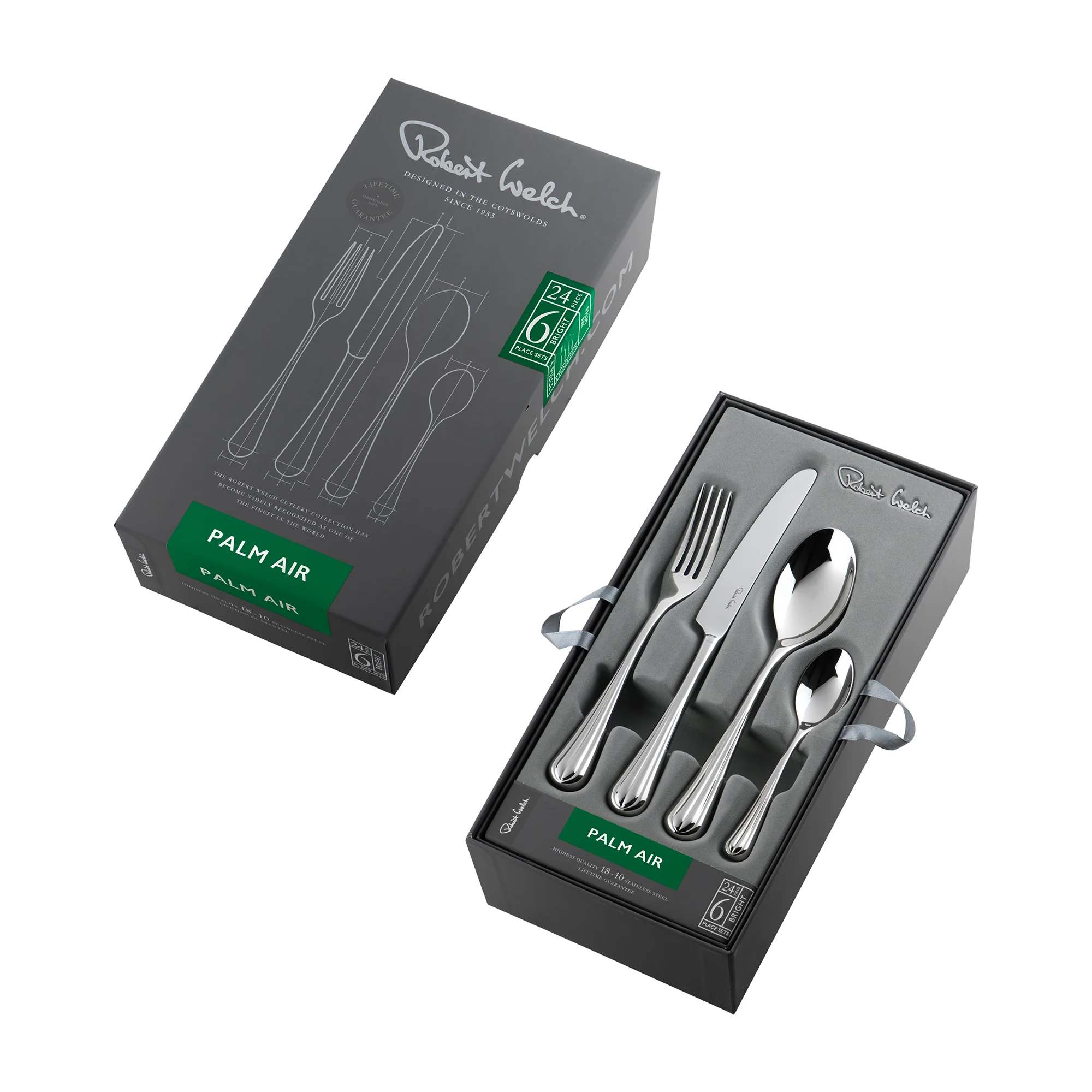Palm Air Bright Cutlery Set, 24 Piece for 6 People - Image 3