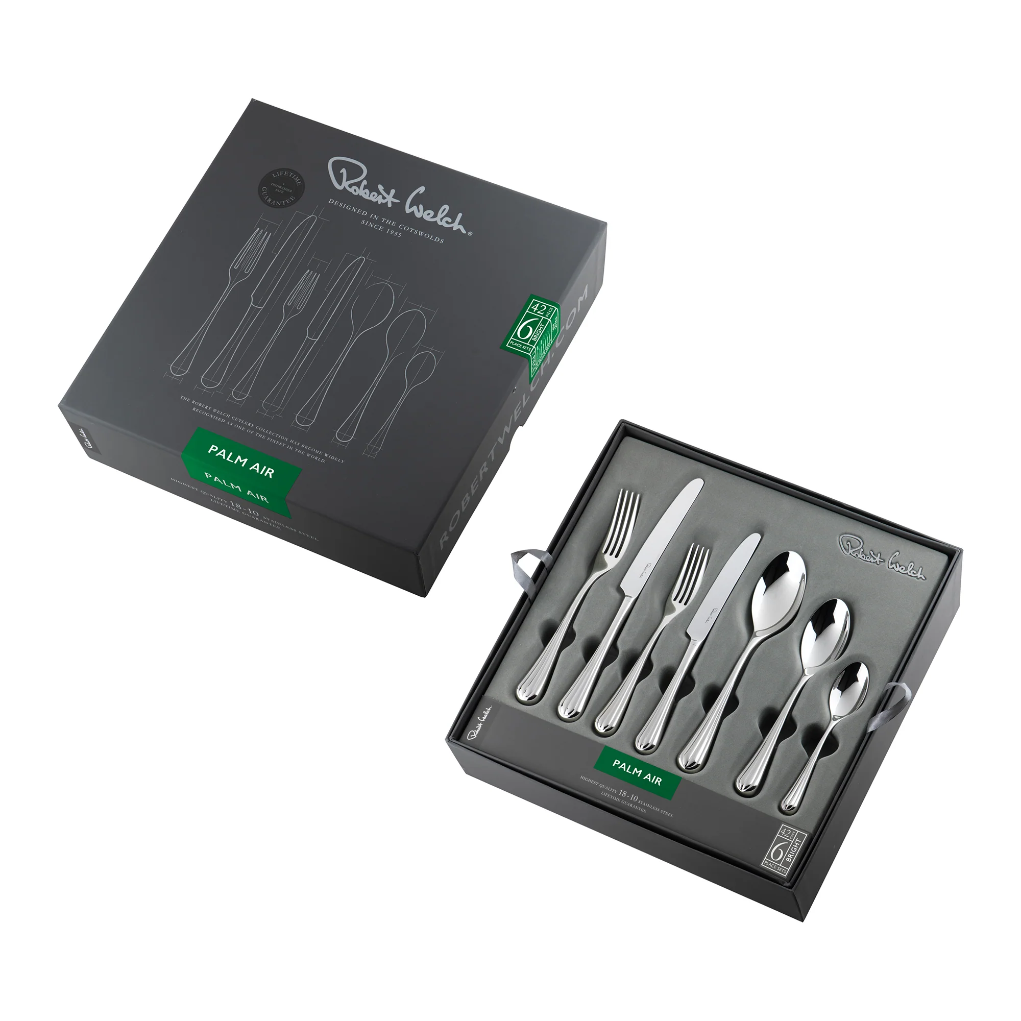 Palm Air Bright Cutlery Set, 42 Piece for 6 People - Image 3