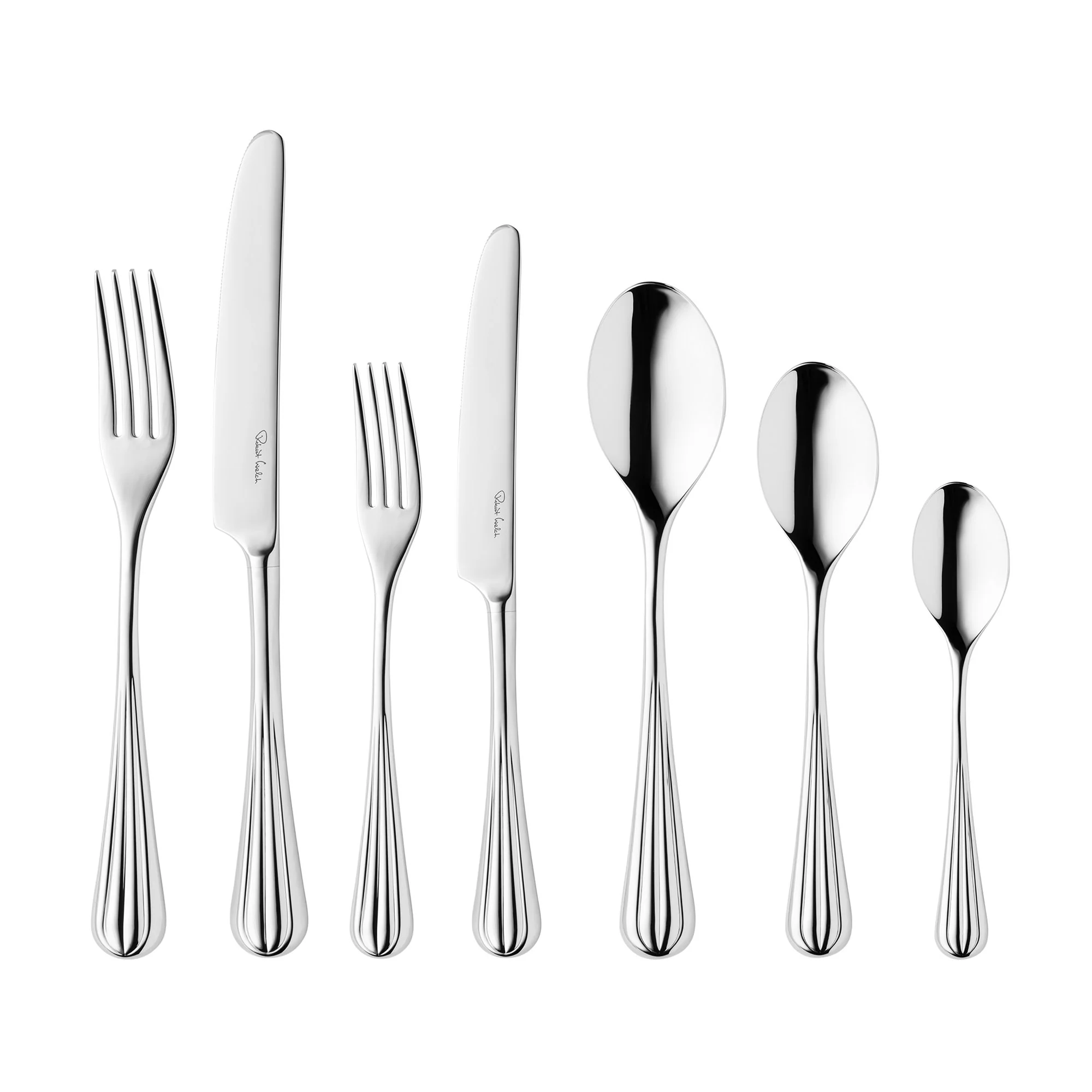 Palm Air Bright Cutlery Set, 84 Piece for 12 People