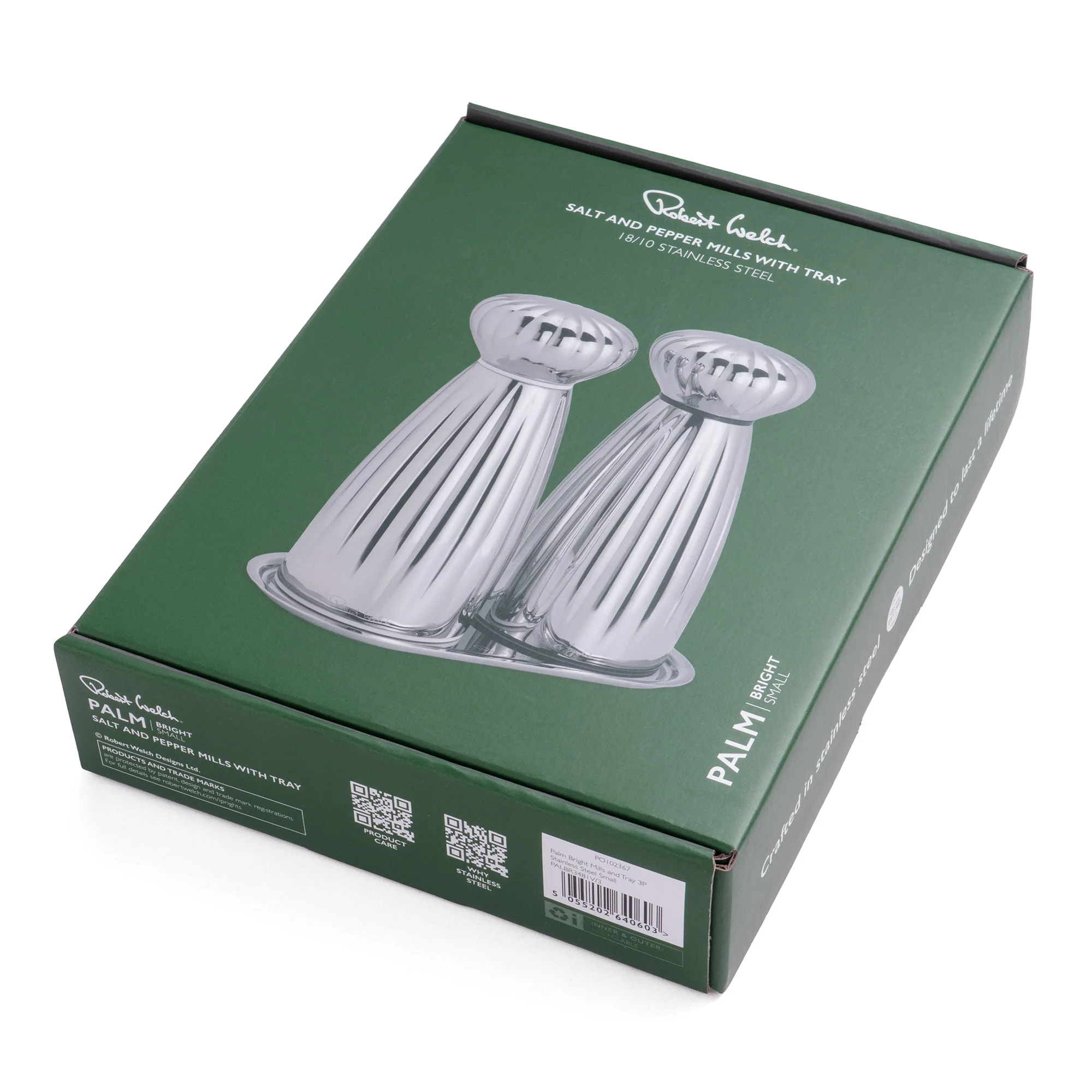 Palm Bright Stainless Steel Small Mills and Tray Set - Image 3