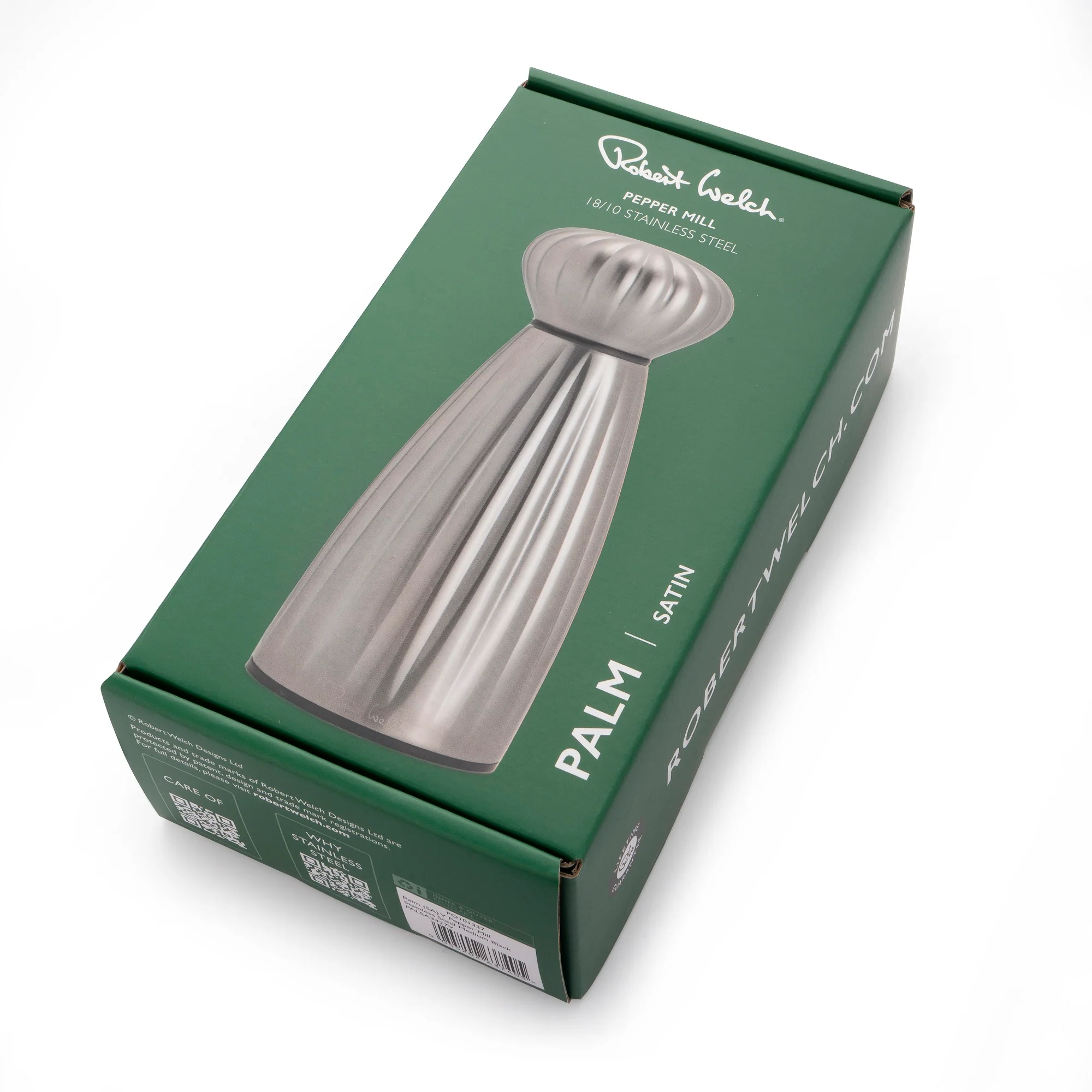 Palm Satin Stainless Steel Medium Black Pepper Mill - Image 3