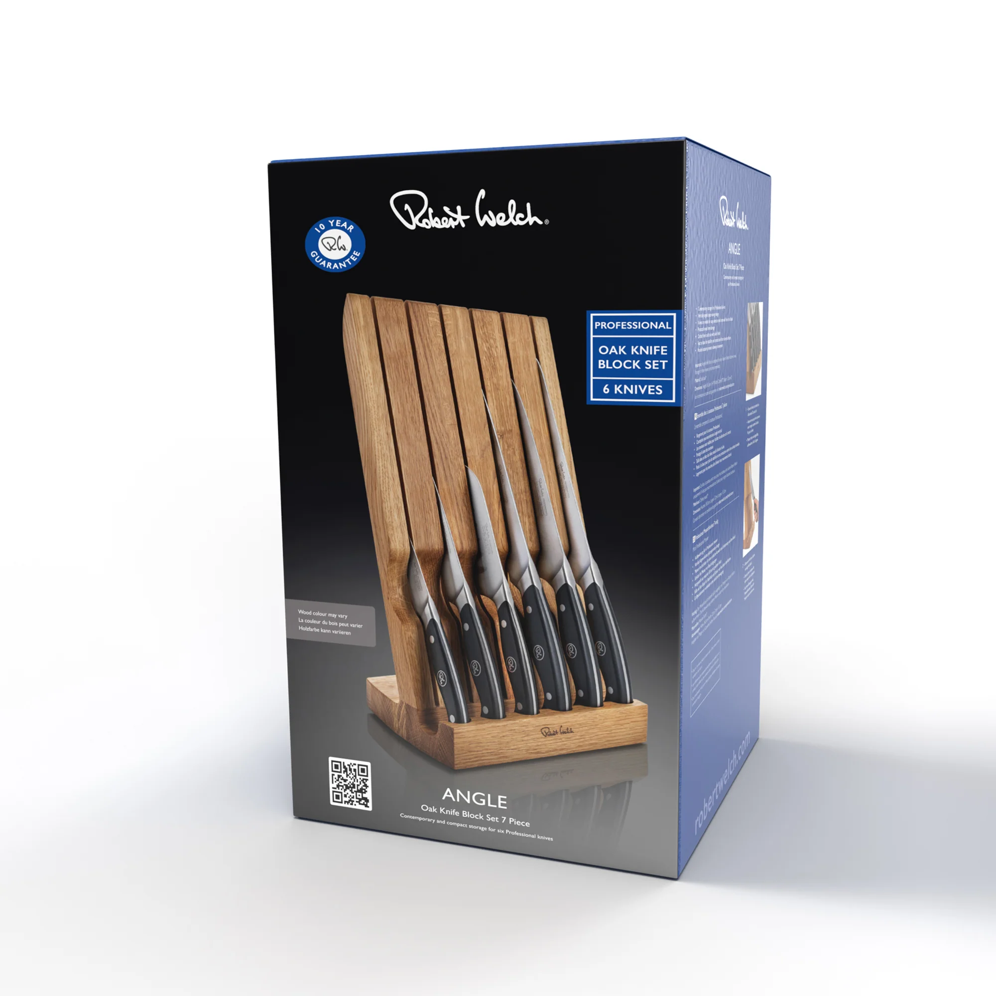 Professional Angle Oak Knife Block Set - Image 3