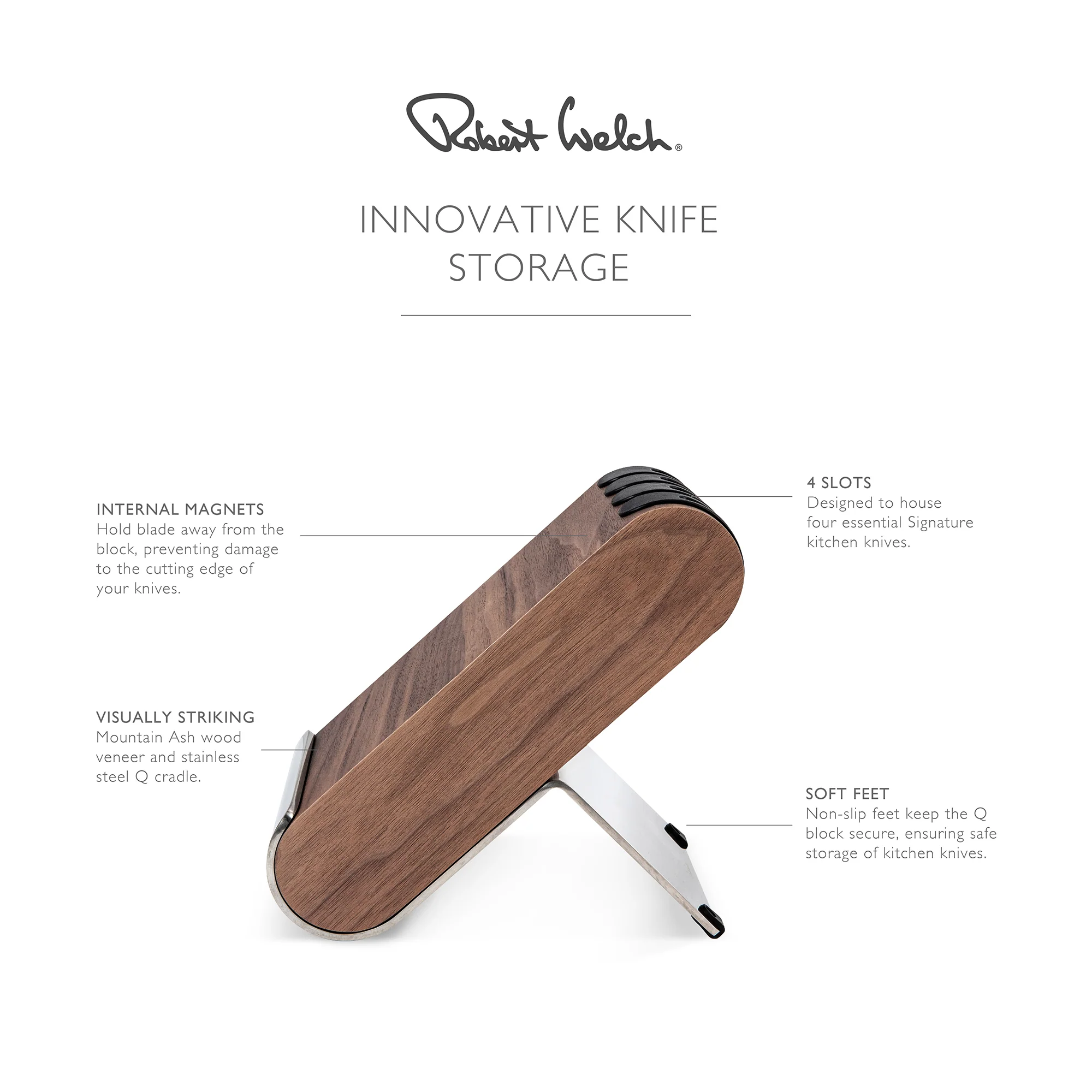 Q Walnut Knife Block - Image 3