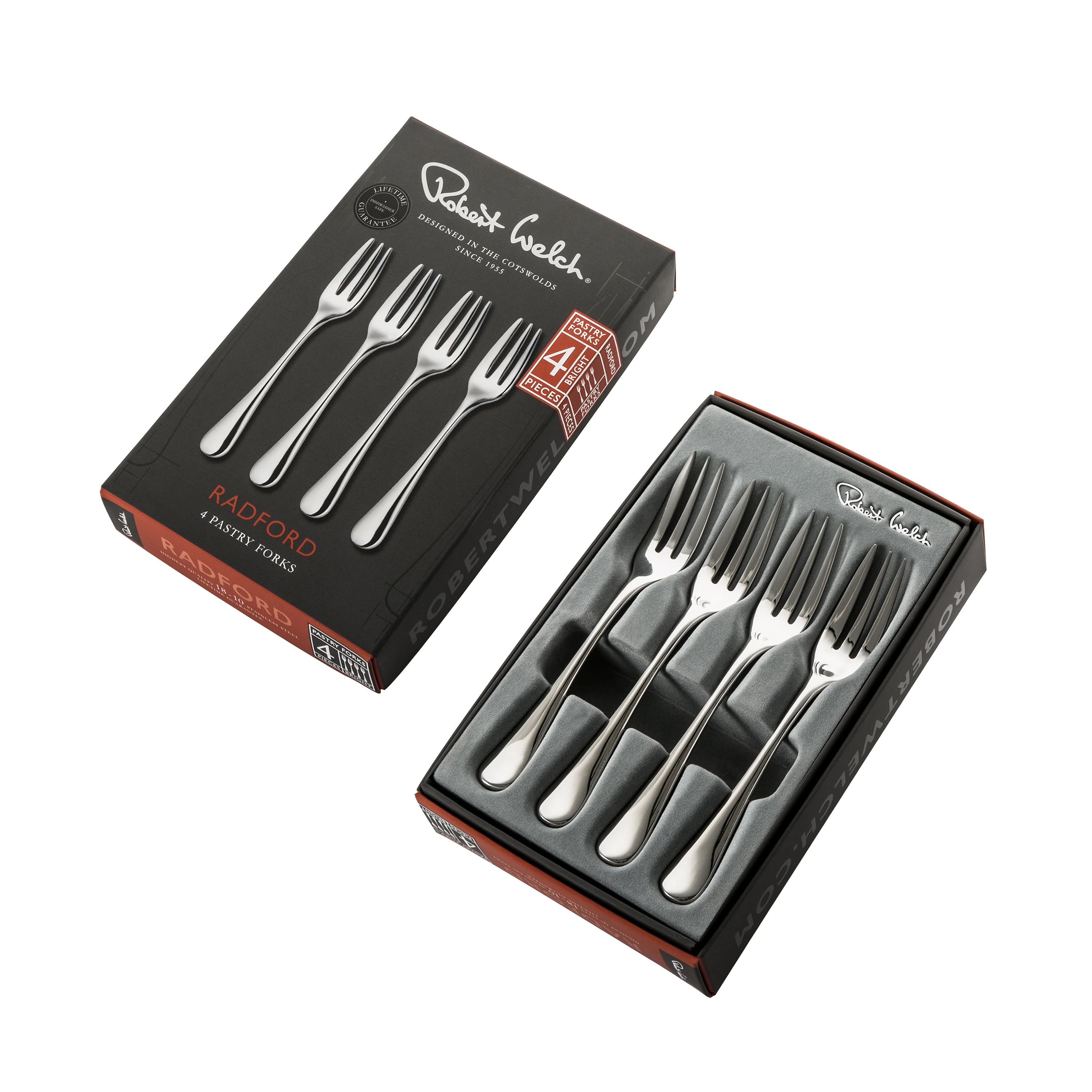 Radford Bright Pastry Fork, Set of 4 - Image 3