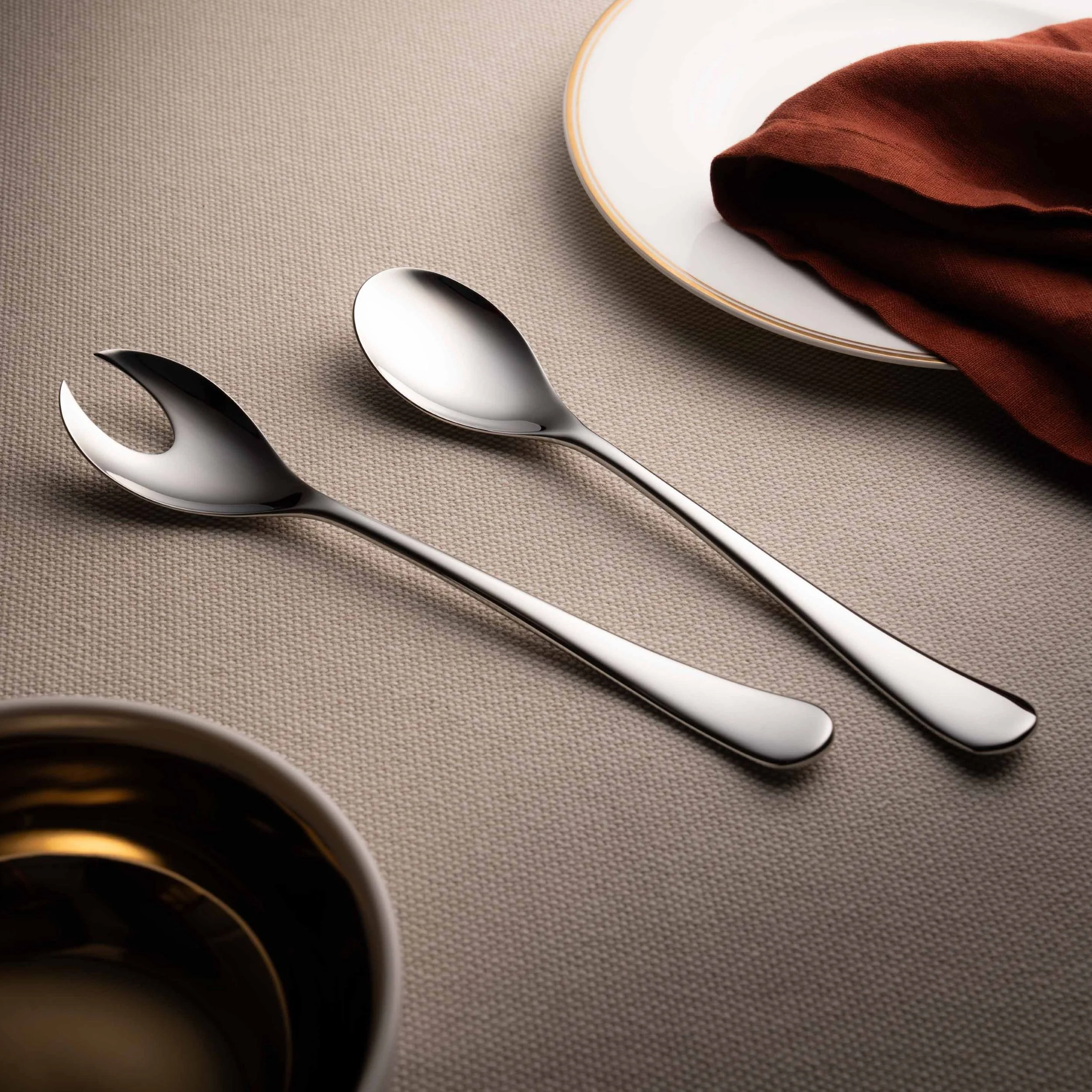 Radford Bright Traditional Salad Servers - Image 2