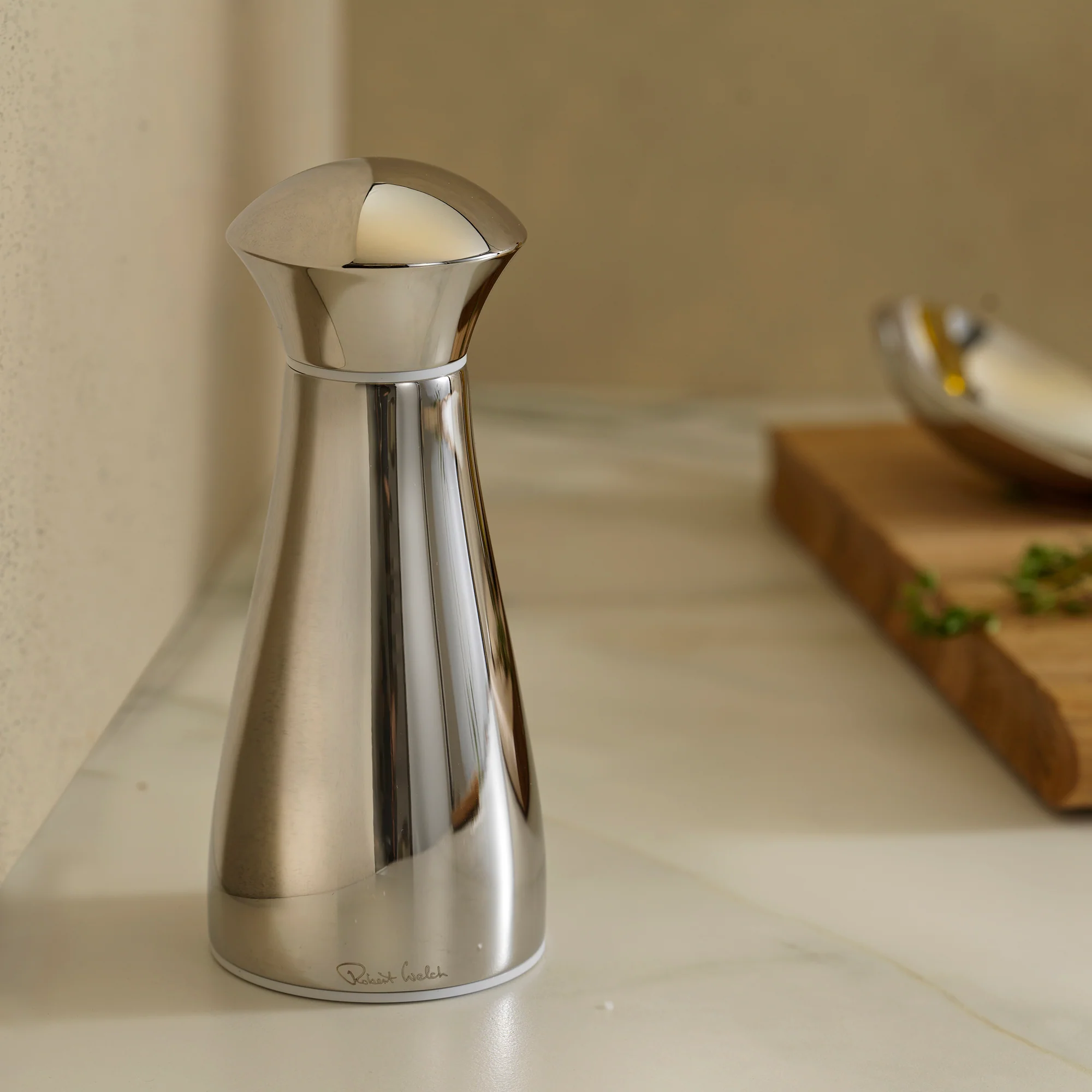 Signature Bright Stainless Steel Medium White Salt Mill - Image 2