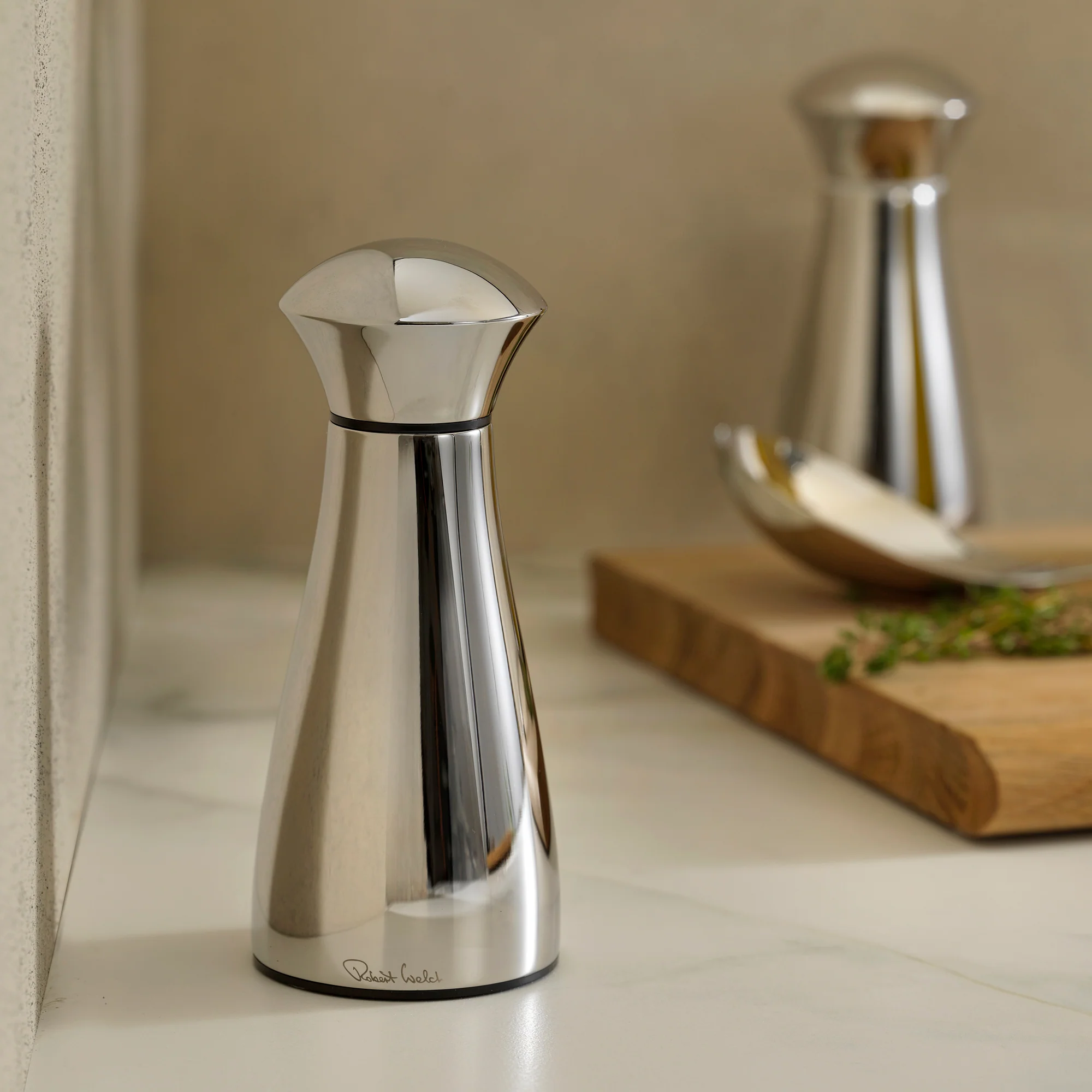 Signature Bright Stainless Steel Small Black Pepper Mill - Image 2