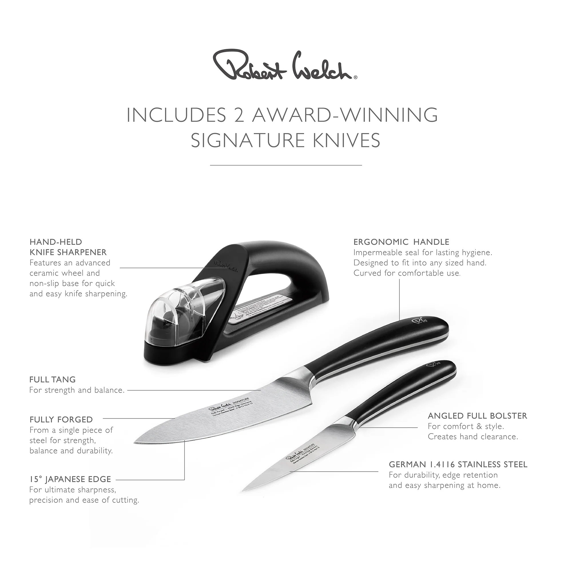 Signature Kitchen Knife Set with Knife Sharpener - Image 5