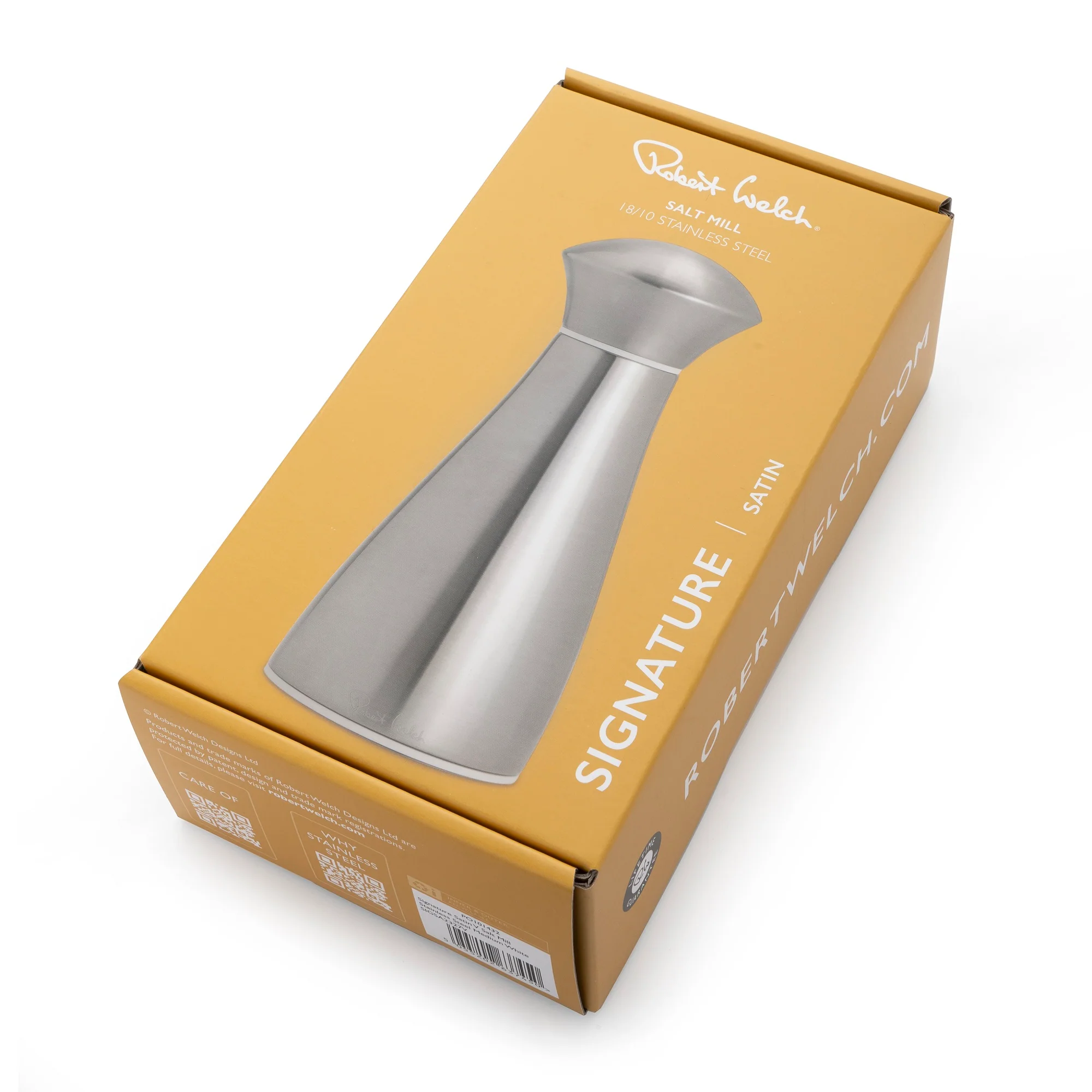 Signature Satin Stainless Steel Medium White Salt Mill - Image 3