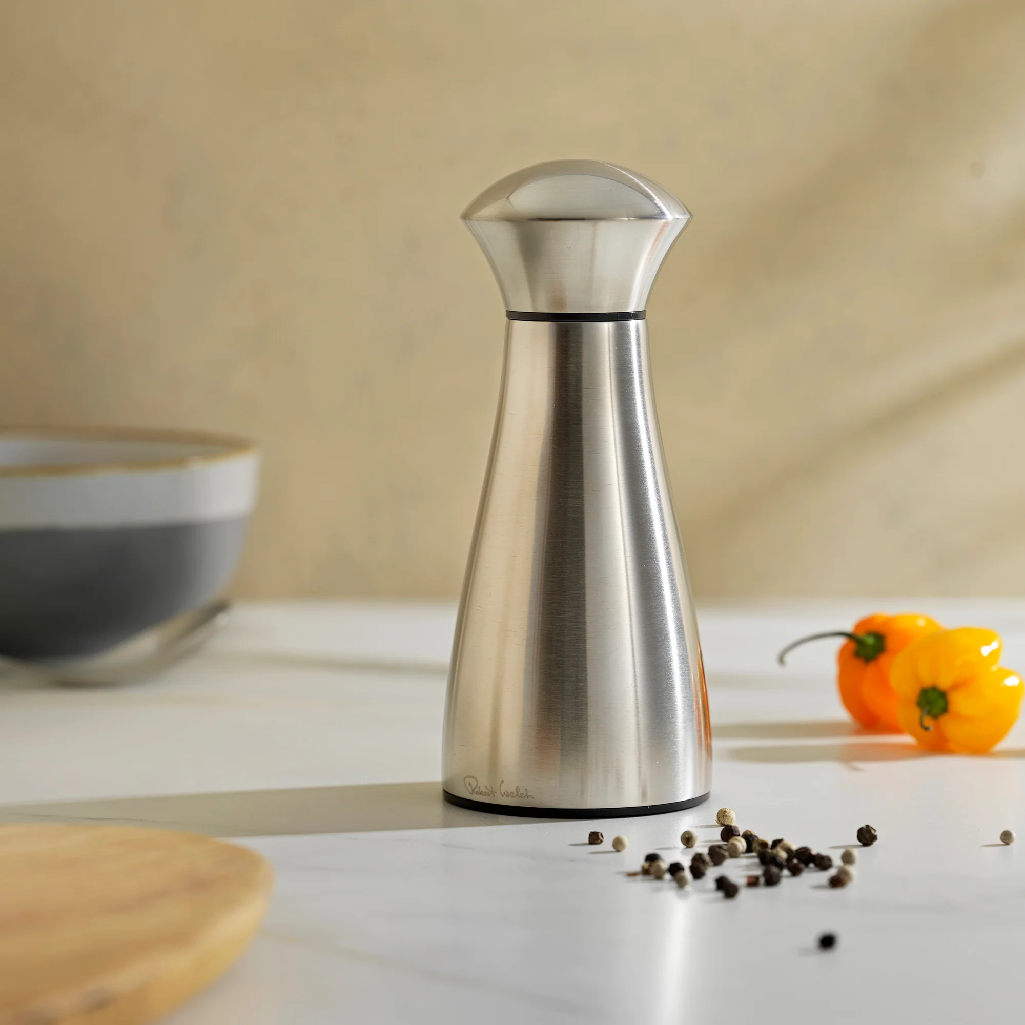 Signature Satin Stainless Steel Small Black Pepper Mill - Image 2