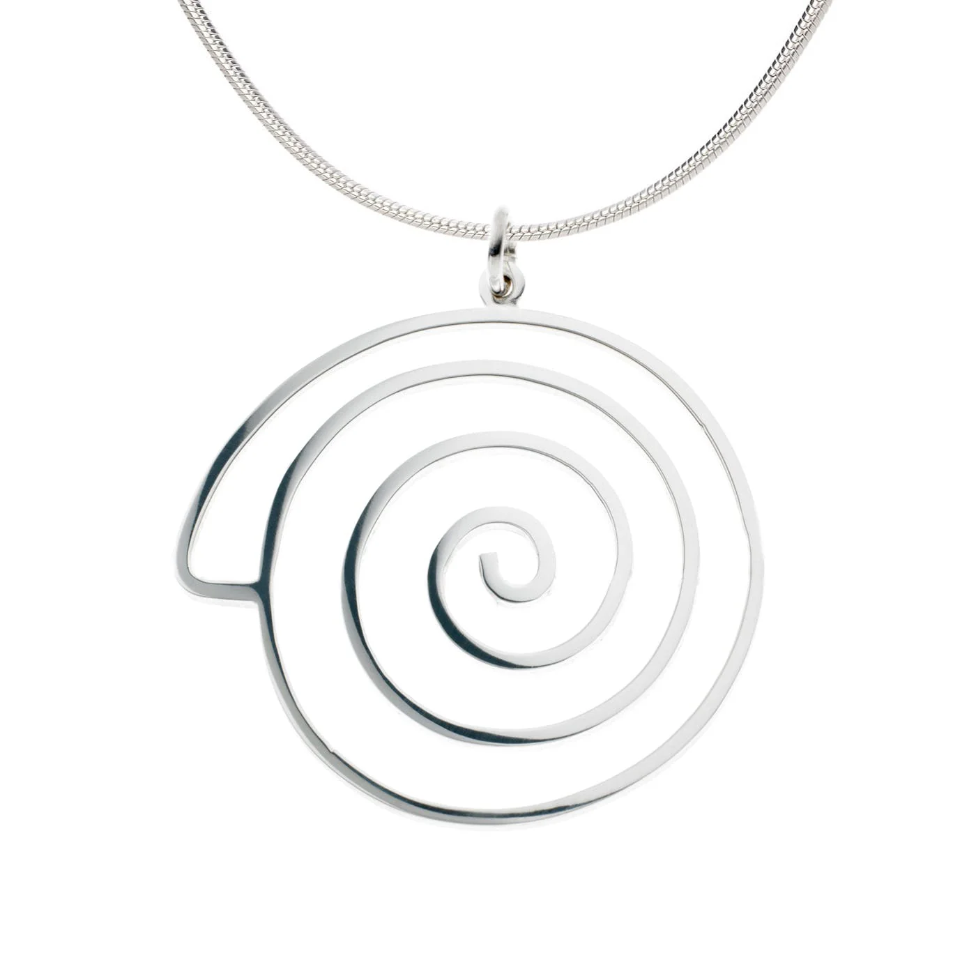 Spiral Necklace and Stud Earrings Set (Large pendant) - Image 2