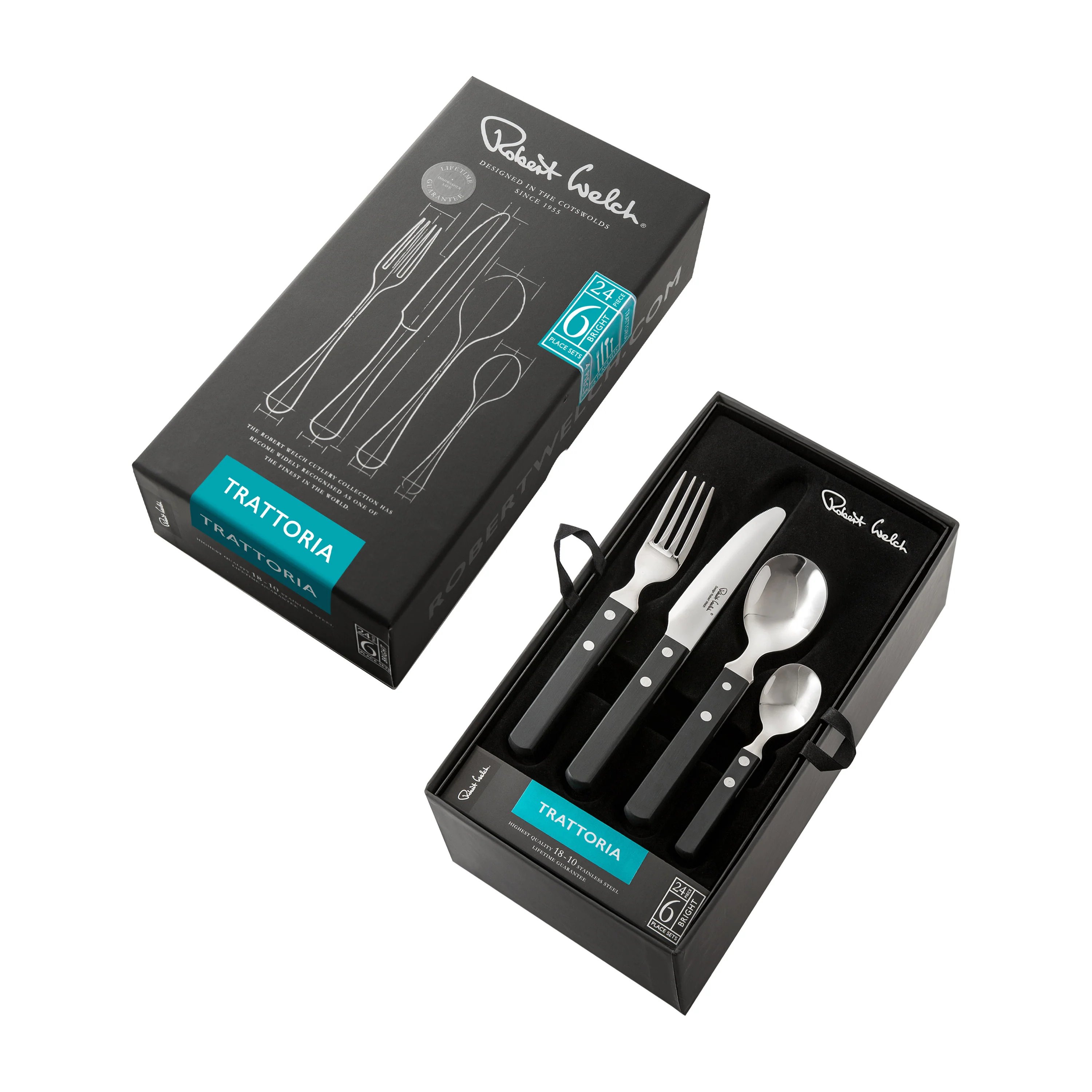 Trattoria Bright Cutlery Set, 24 Piece for 6 People - Image 3