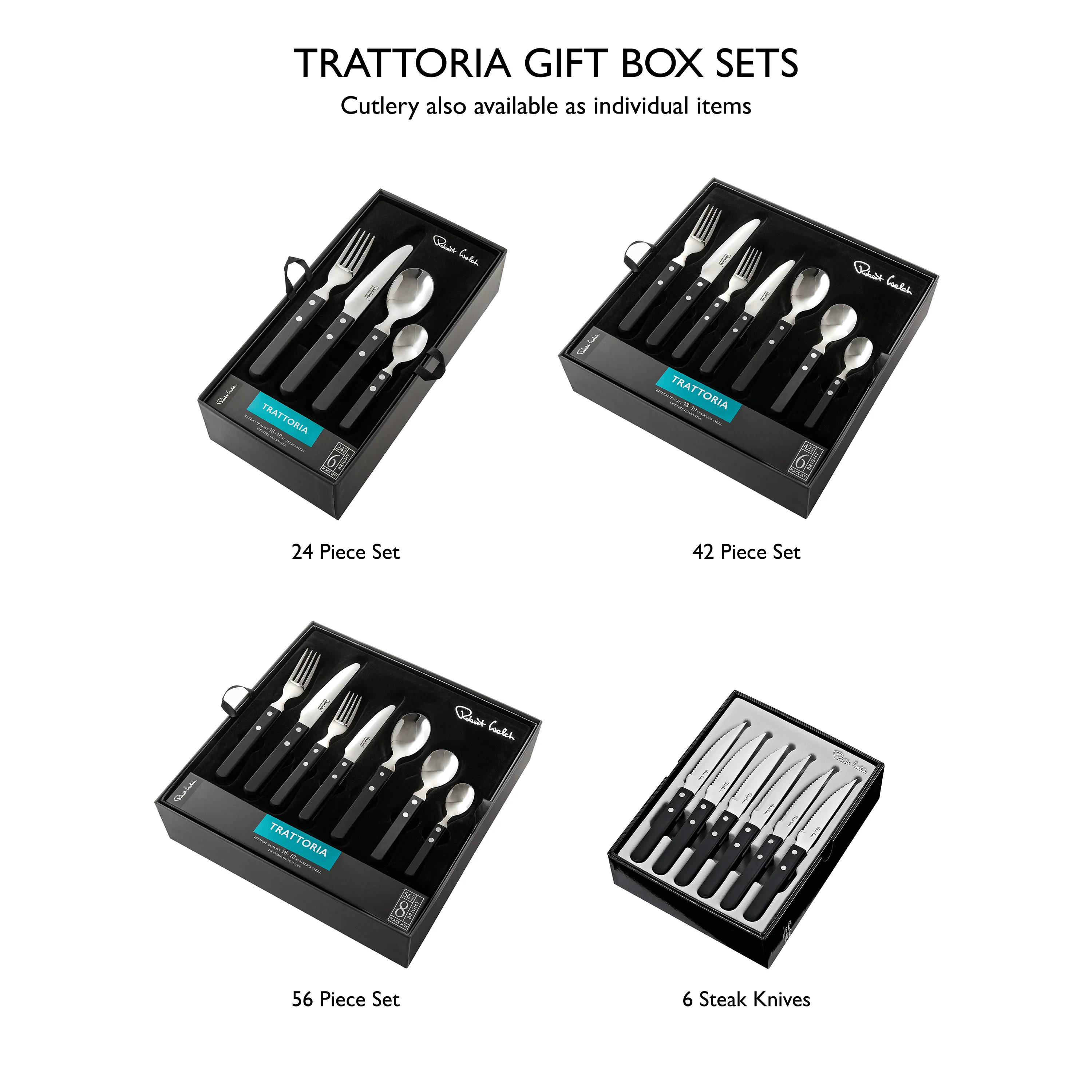 Trattoria Bright Cutlery Set, 24 Piece for 6 People - Image 6
