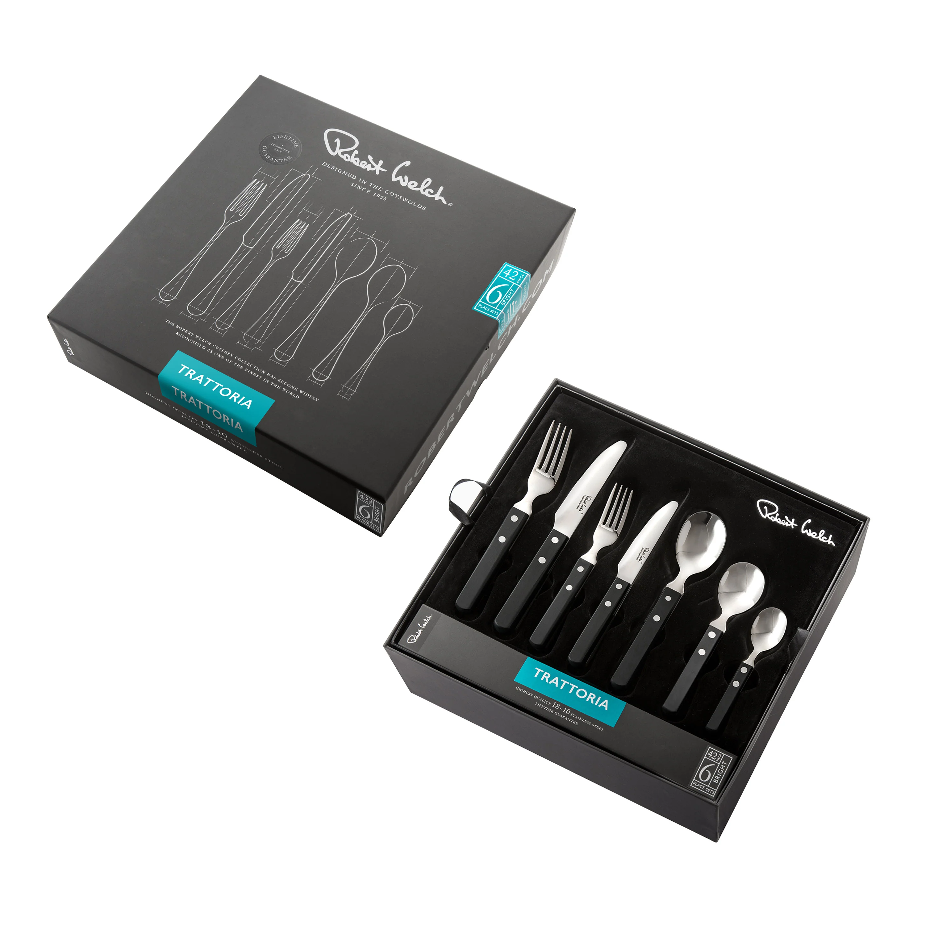 Trattoria Bright Cutlery Set, 42 Piece for 6 People - Image 3