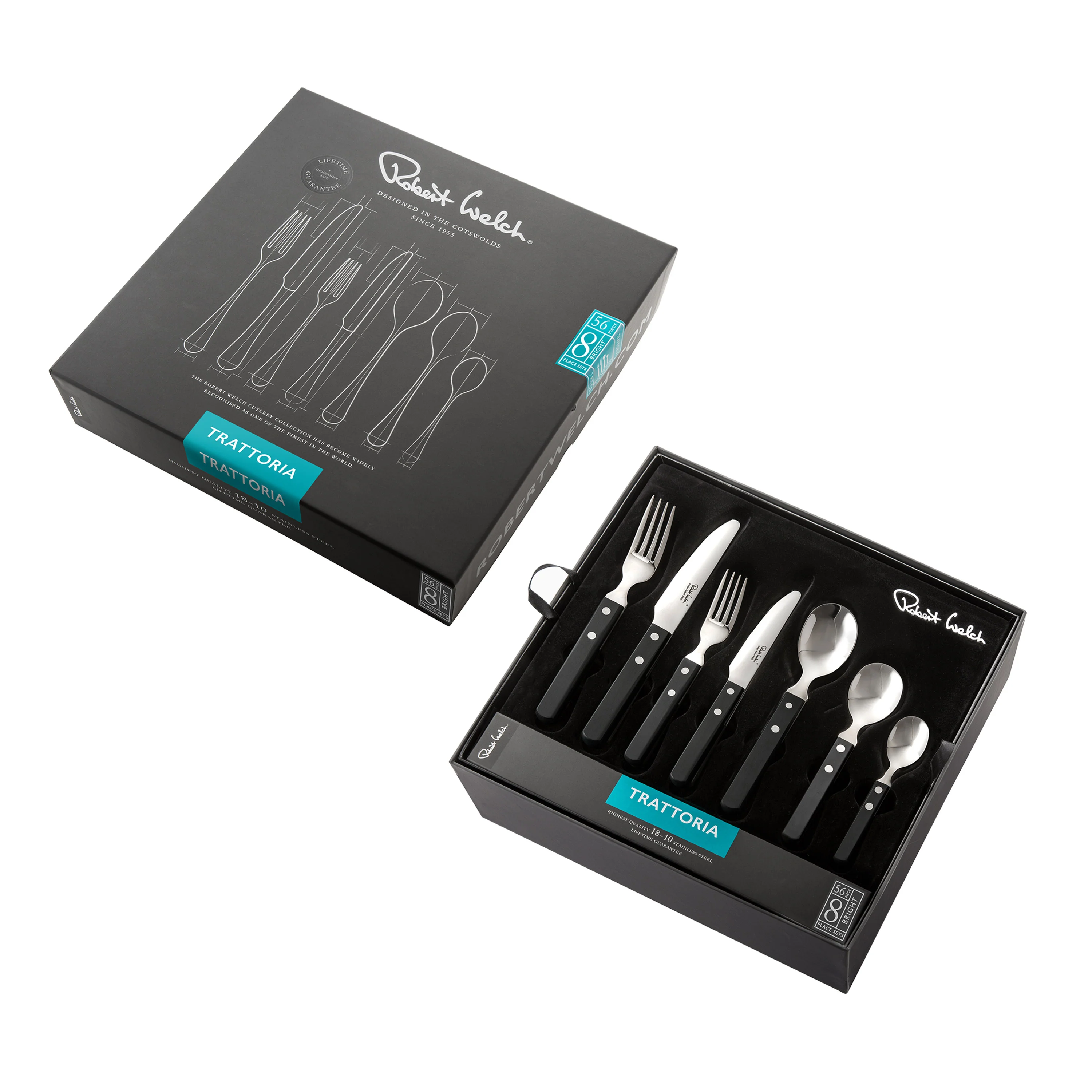 Trattoria Bright Cutlery Set, 56 Piece for 8 People - Image 3