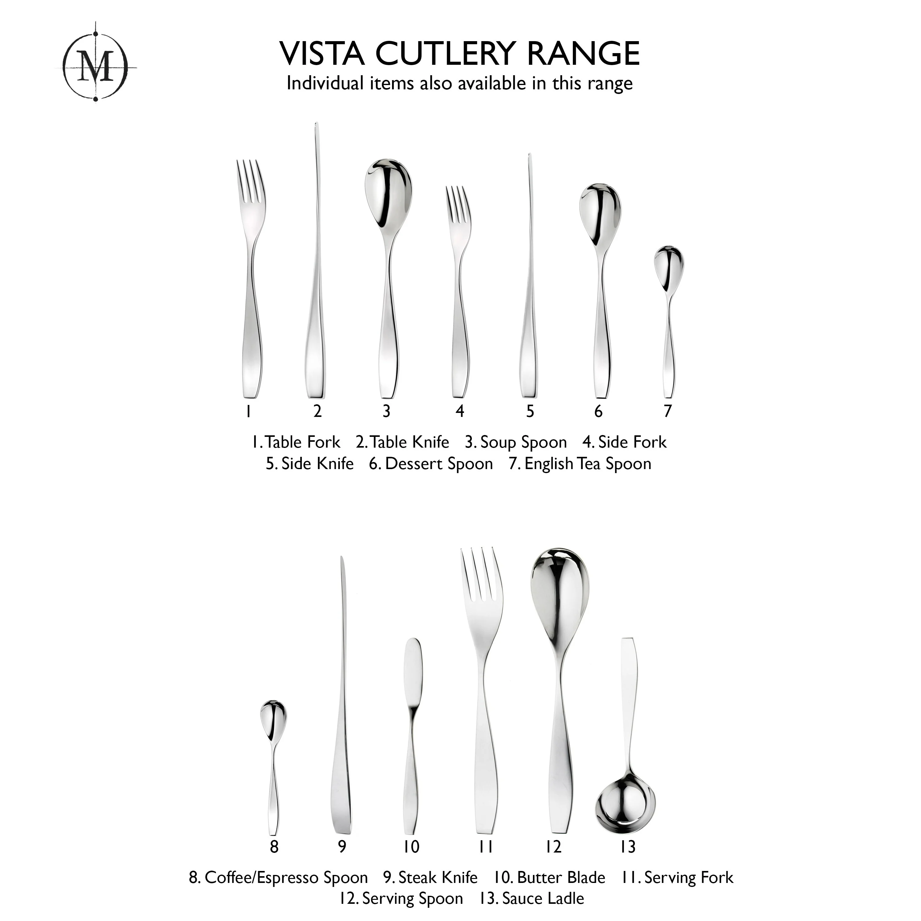 Vista Bright Cutlery Set, 24 Piece for 6 People - Image 5